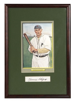 Honus Wagner Signed Cut-In on 10x13 ½-inch Framed Display